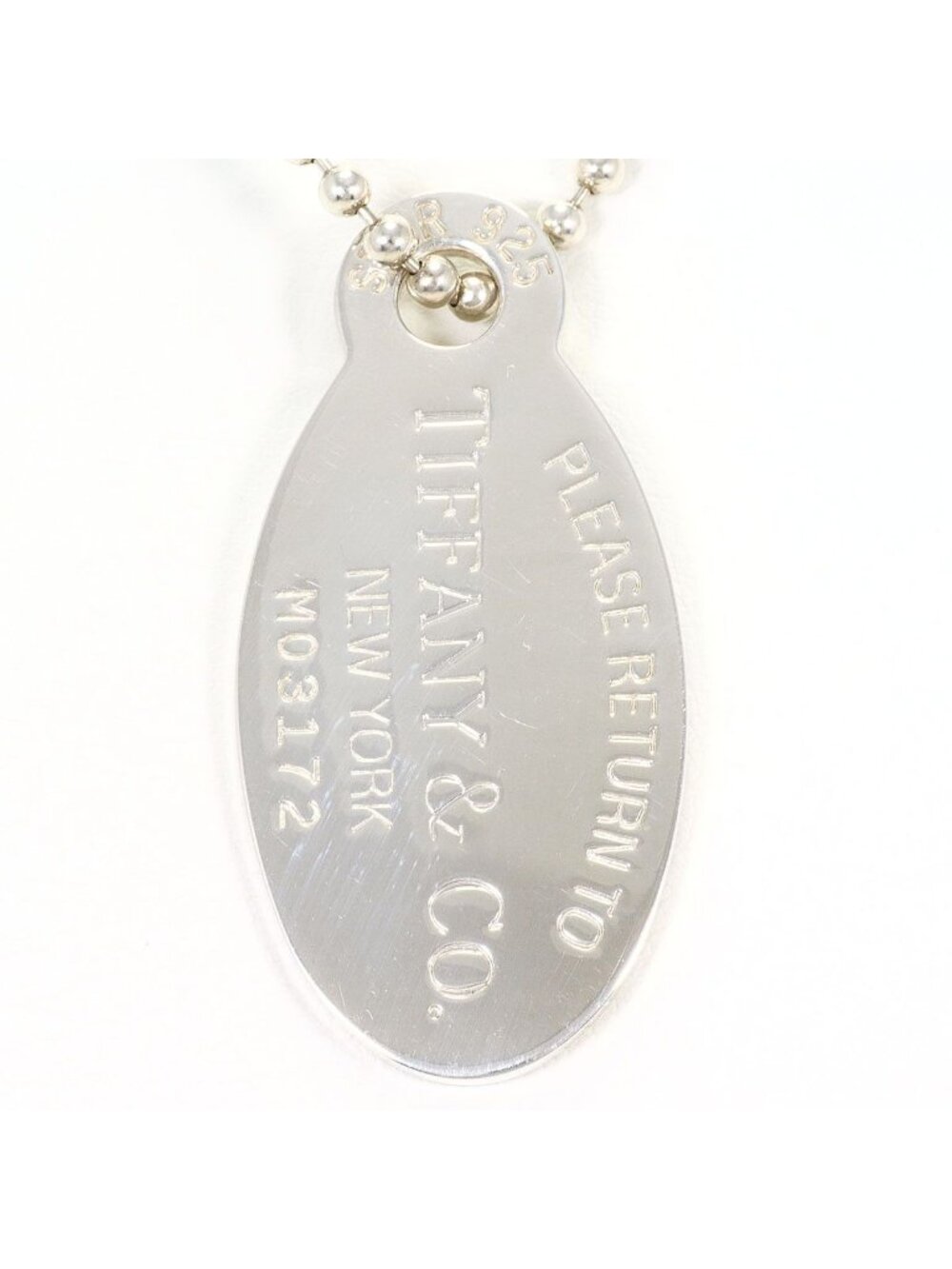 Tiffany & Co Oval Tag 925 Sterling Silver Necklace